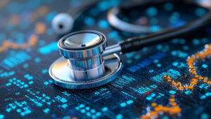 Stethoscope over digital information